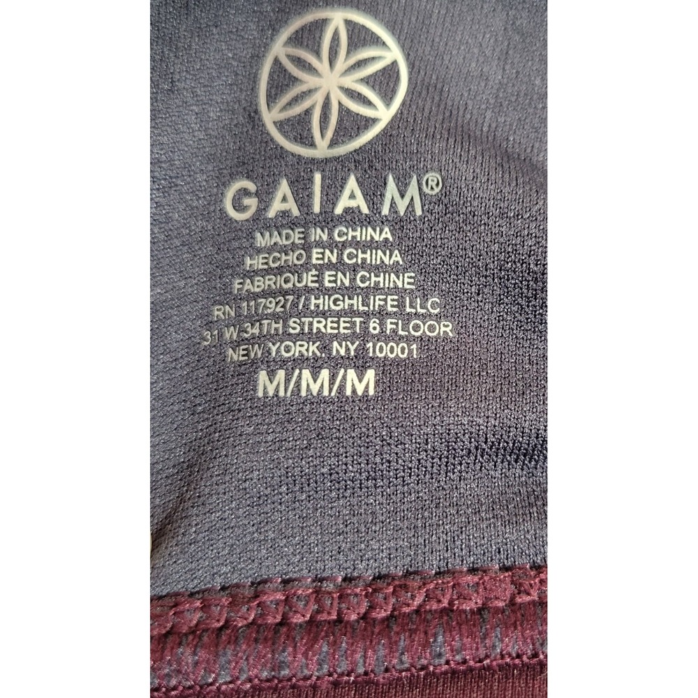 GAIAM Sports Bra‎ Medium Maroon Racerback Active Colorblock Stretch Women 0787 - Picture 4 of 6
